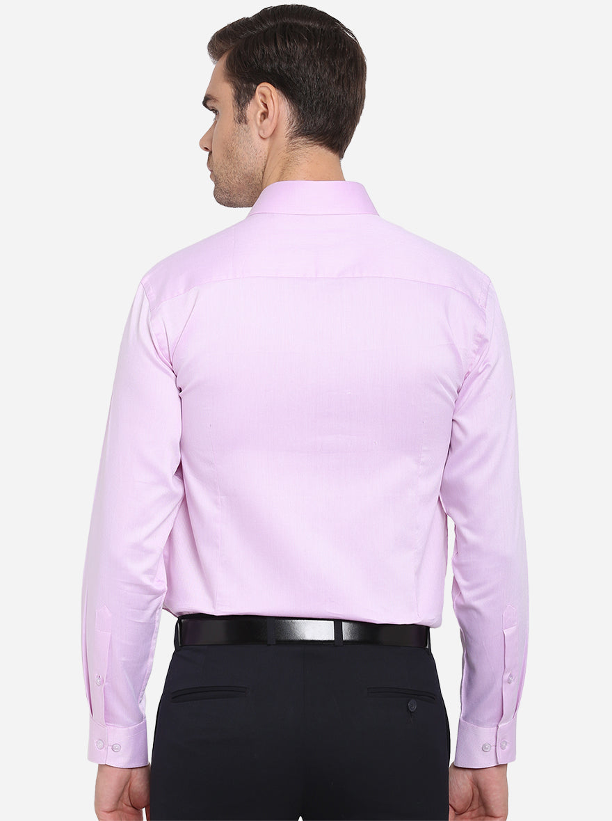 Light Purple Dobby Slim Fit Formal Shirt | Metal