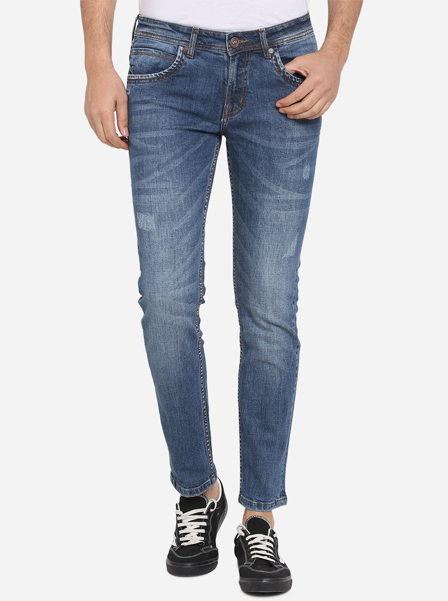 Insignia Blue Solid Slim Fit Jeans | JadeBlue Sport