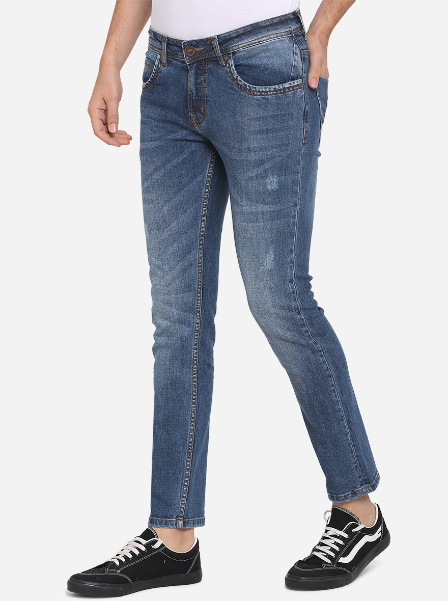 Insignia Blue Solid Slim Fit Jeans | JadeBlue Sport