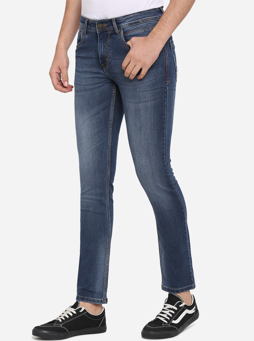 Insignia Blue Solid Narrow Fit Jeans | Greenfibre