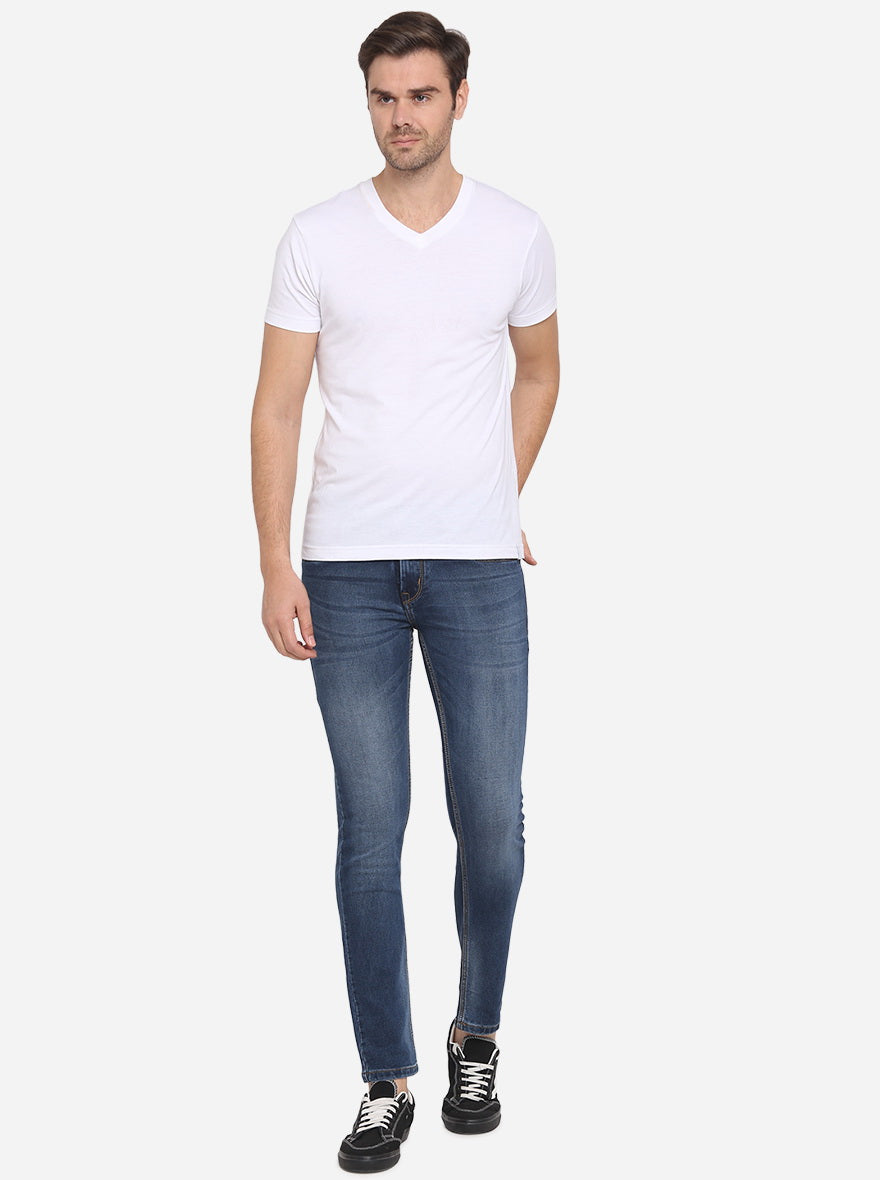 Insignia Blue Solid Narrow Fit Jeans | Greenfibre