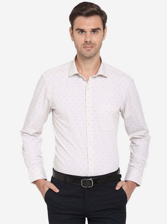 Light Pink Checked Regular Fit Formal Shirt | Greenfibre