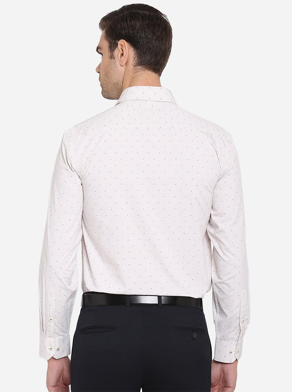 Light Pink Checked Regular Fit Formal Shirt | Greenfibre