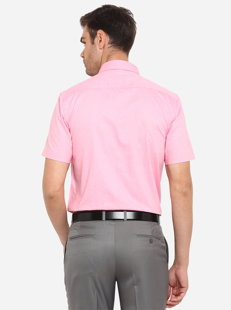 Pink Solid Regular Fit Formal Shirt | Greenfibre