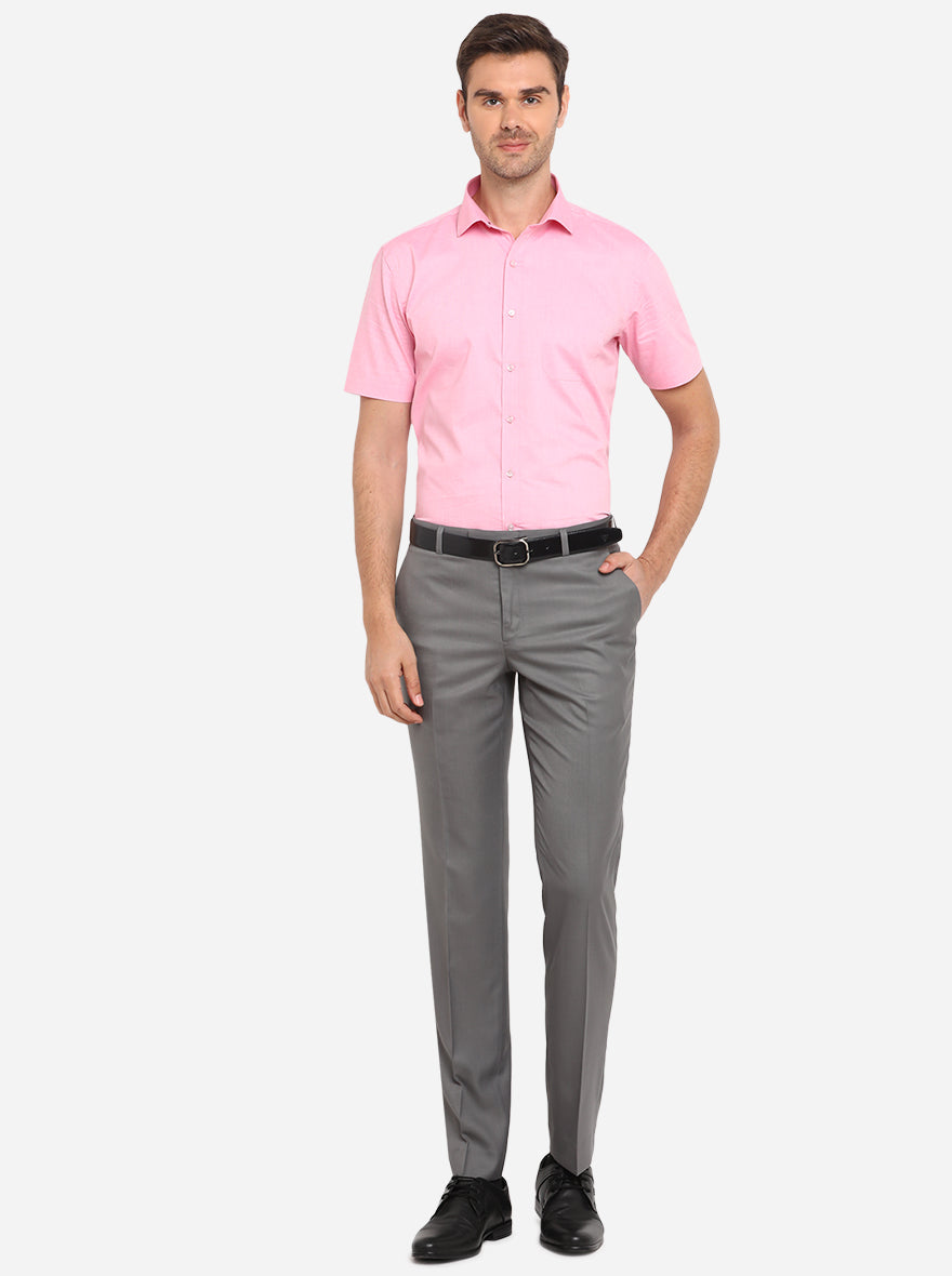 Pink Solid Regular Fit Formal Shirt | Greenfibre