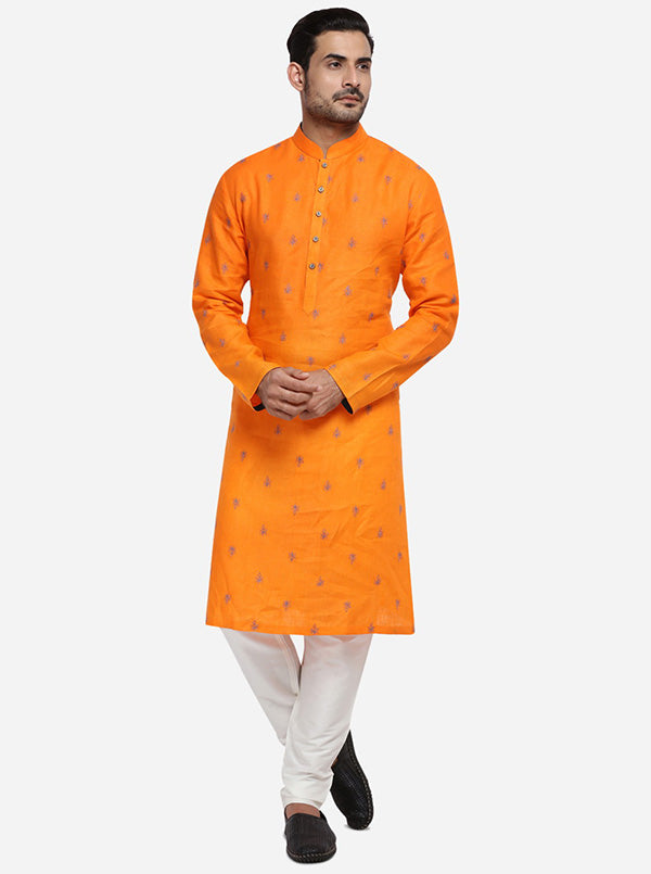 Bright Orange Kurta Set | TULA