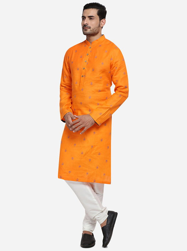 Bright Orange Kurta Set | TULA