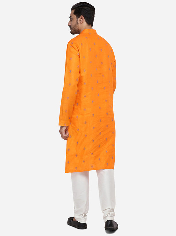 Bright Orange Kurta Set | TULA