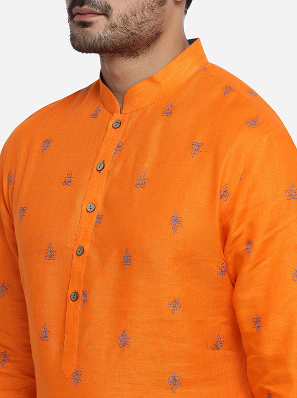 Bright Orange Kurta Set | TULA