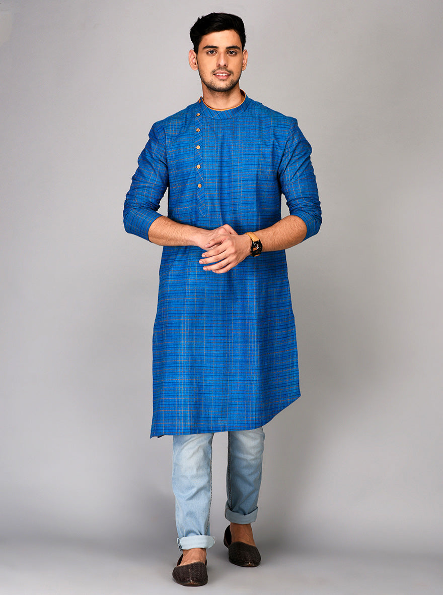 Blue Asymmetric Kurta | Azania