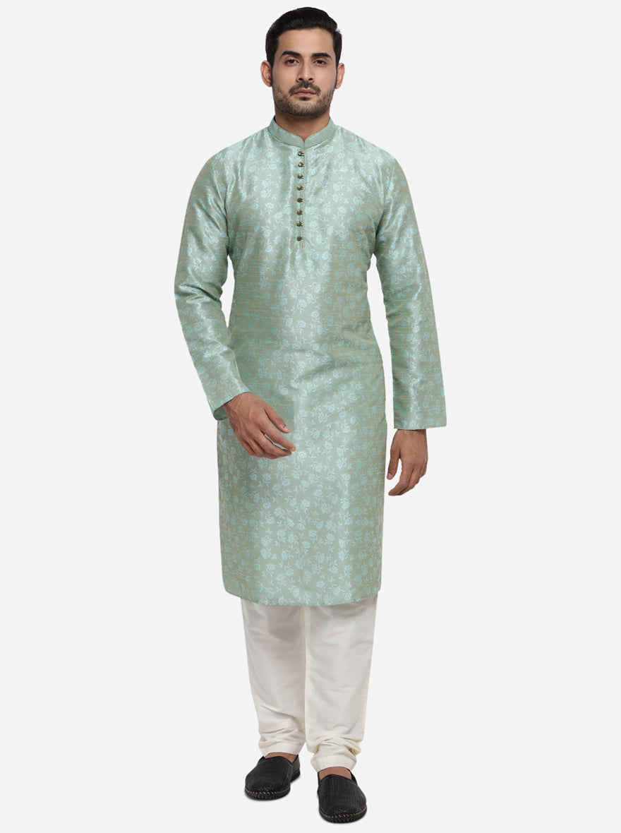 Light Turquoise Blue Kurta Set | Azania