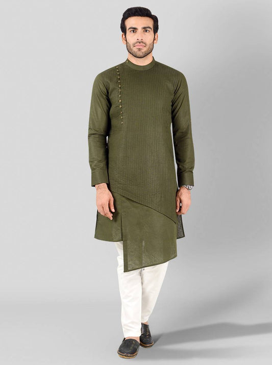 Olive Green Kurta Set | Azania