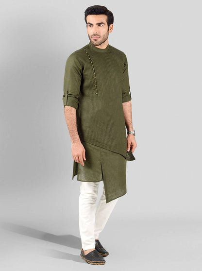 Olive Green Kurta Set | Azania