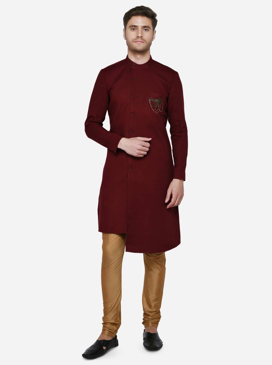 Dark Maroon Kurta Set | Azania