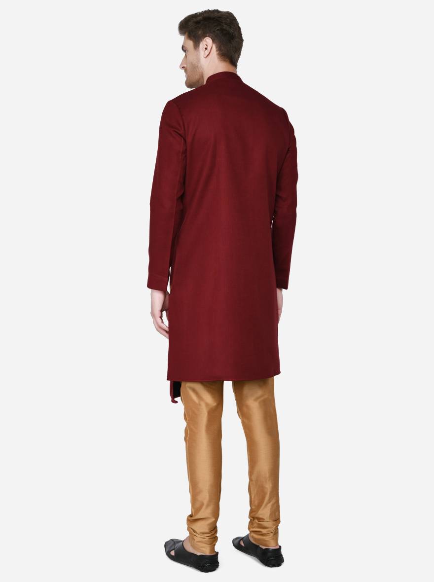 Dark Maroon Kurta Set | Azania