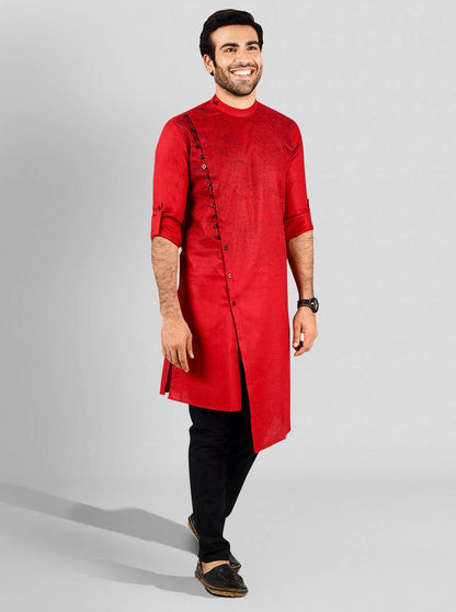 Dark Red Kurta Set | Azania