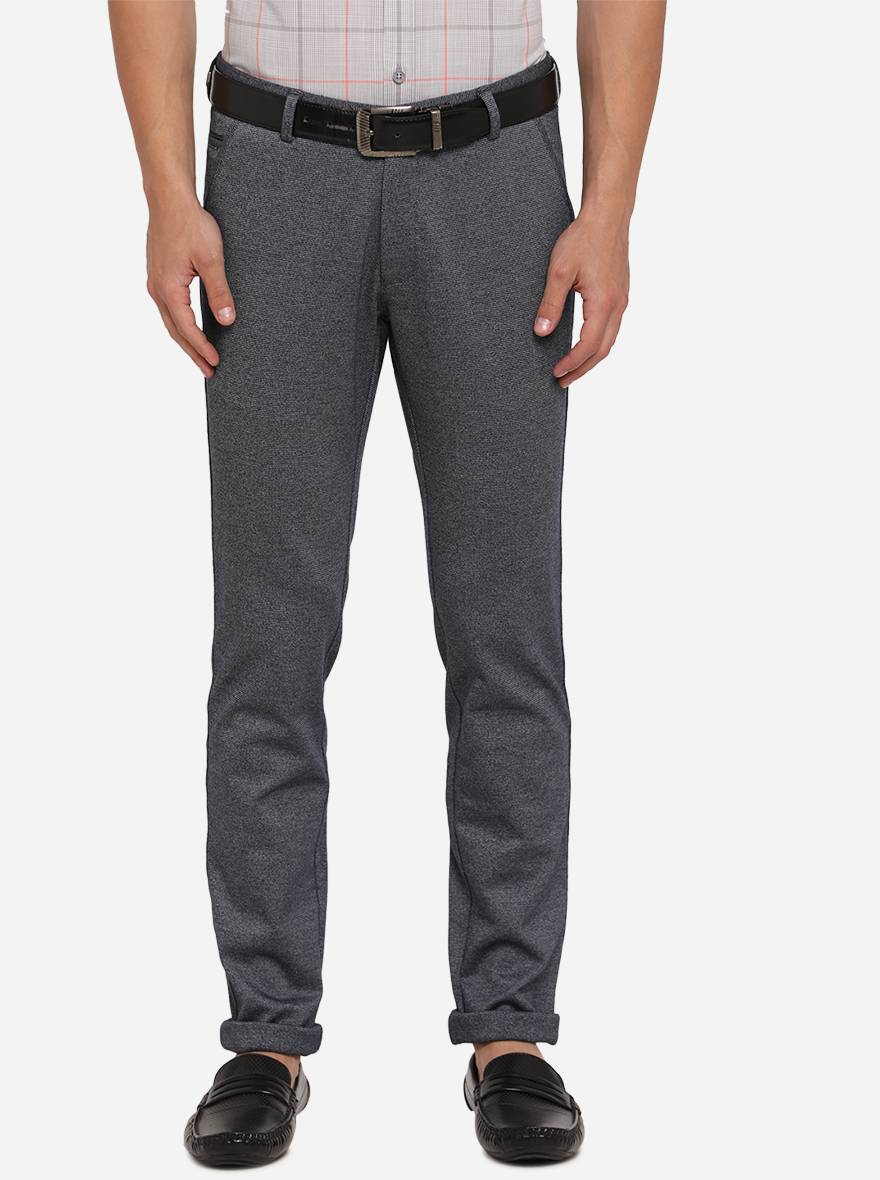 Dark Grey Solid Venice Fit Casual Trouser | JadeBlue Sport