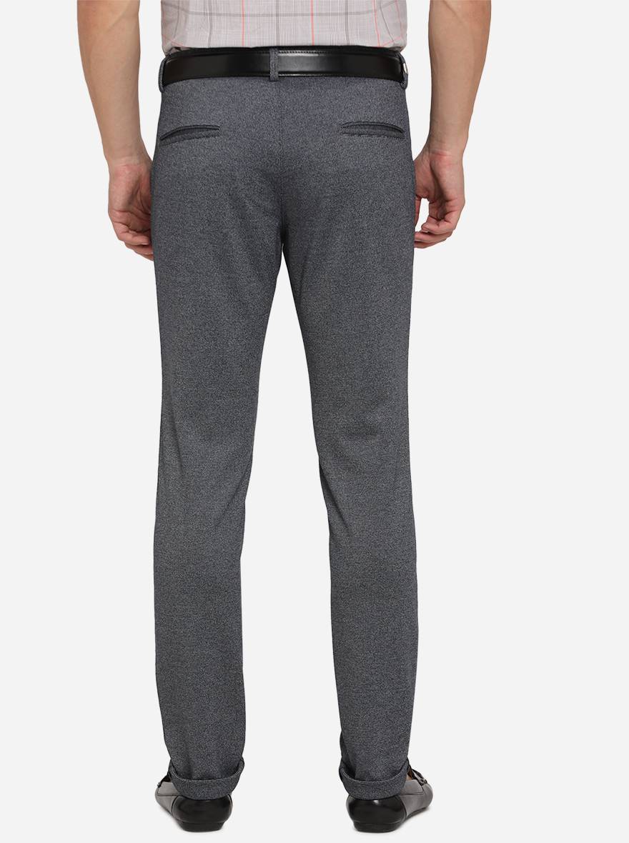 Dark Grey Solid Venice Fit Casual Trouser | JadeBlue Sport