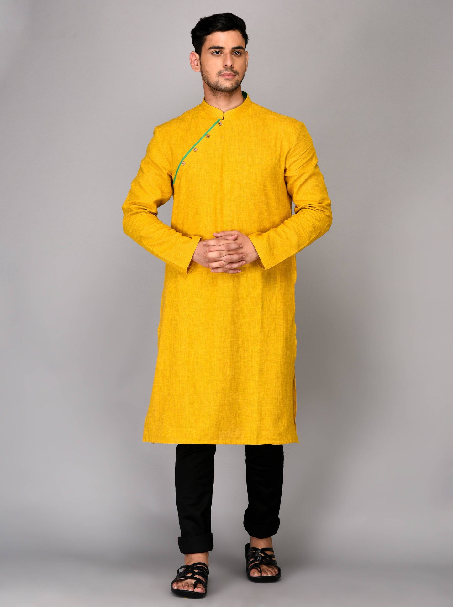 Yellow Solid Kurta | Azania