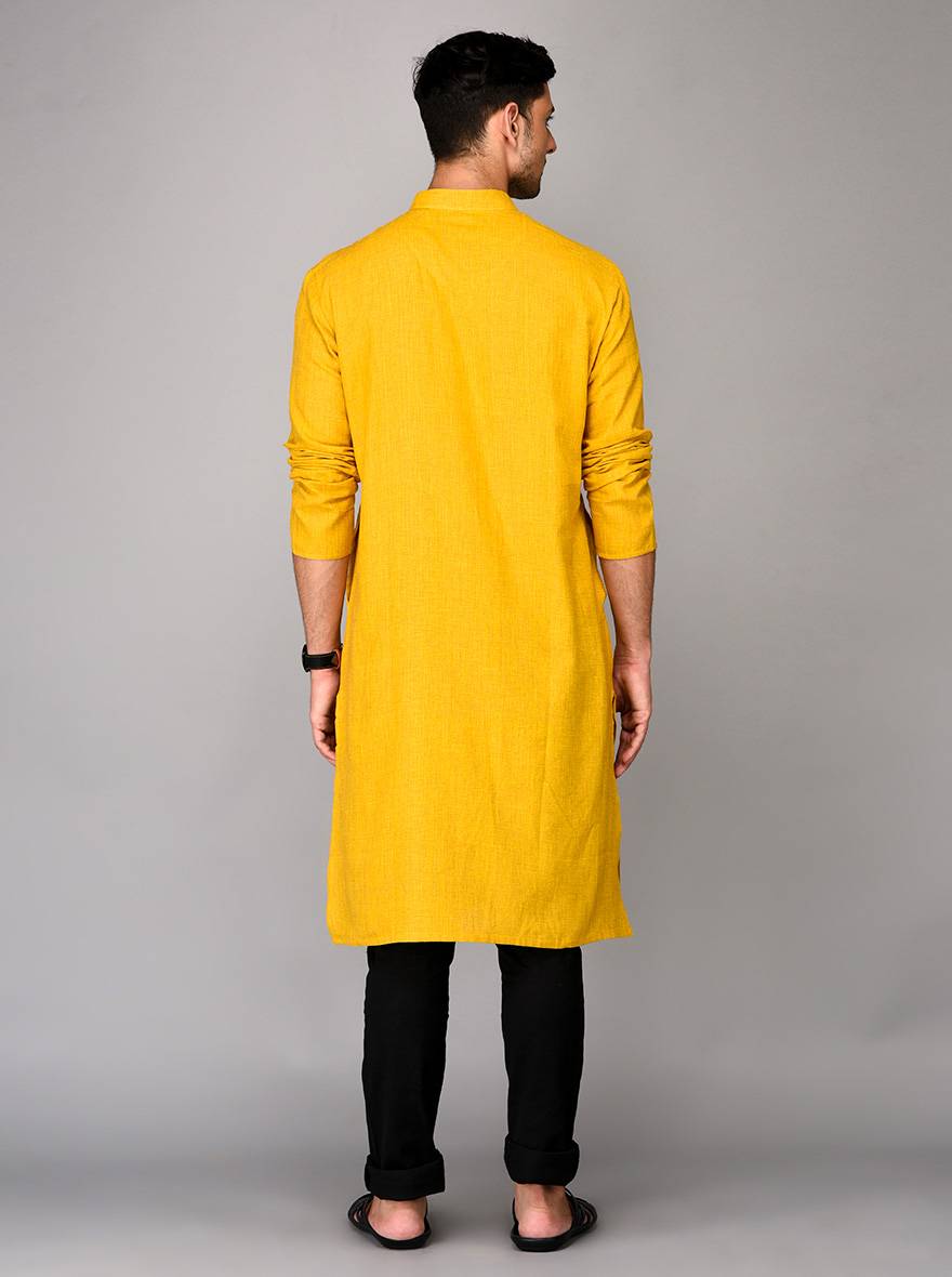 Yellow Solid Kurta | Azania