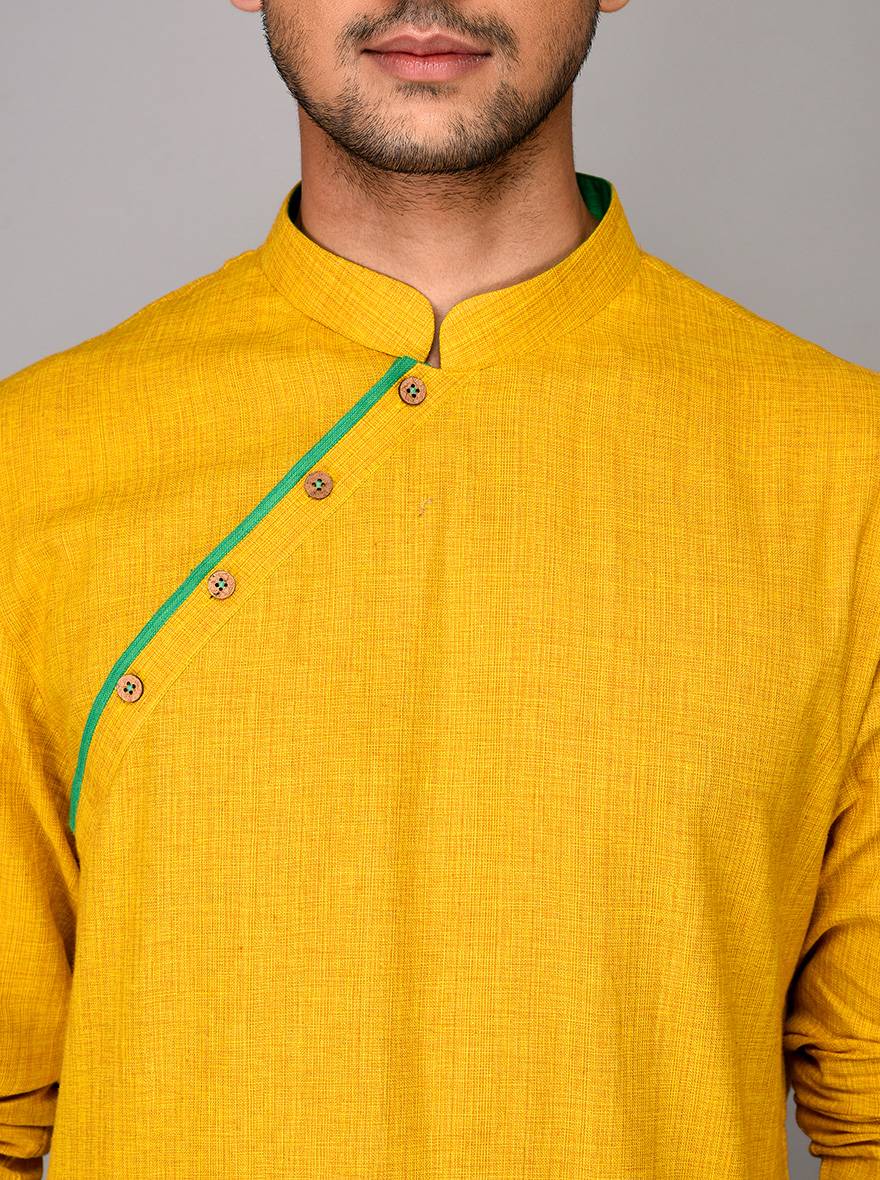 Yellow Solid Kurta | Azania