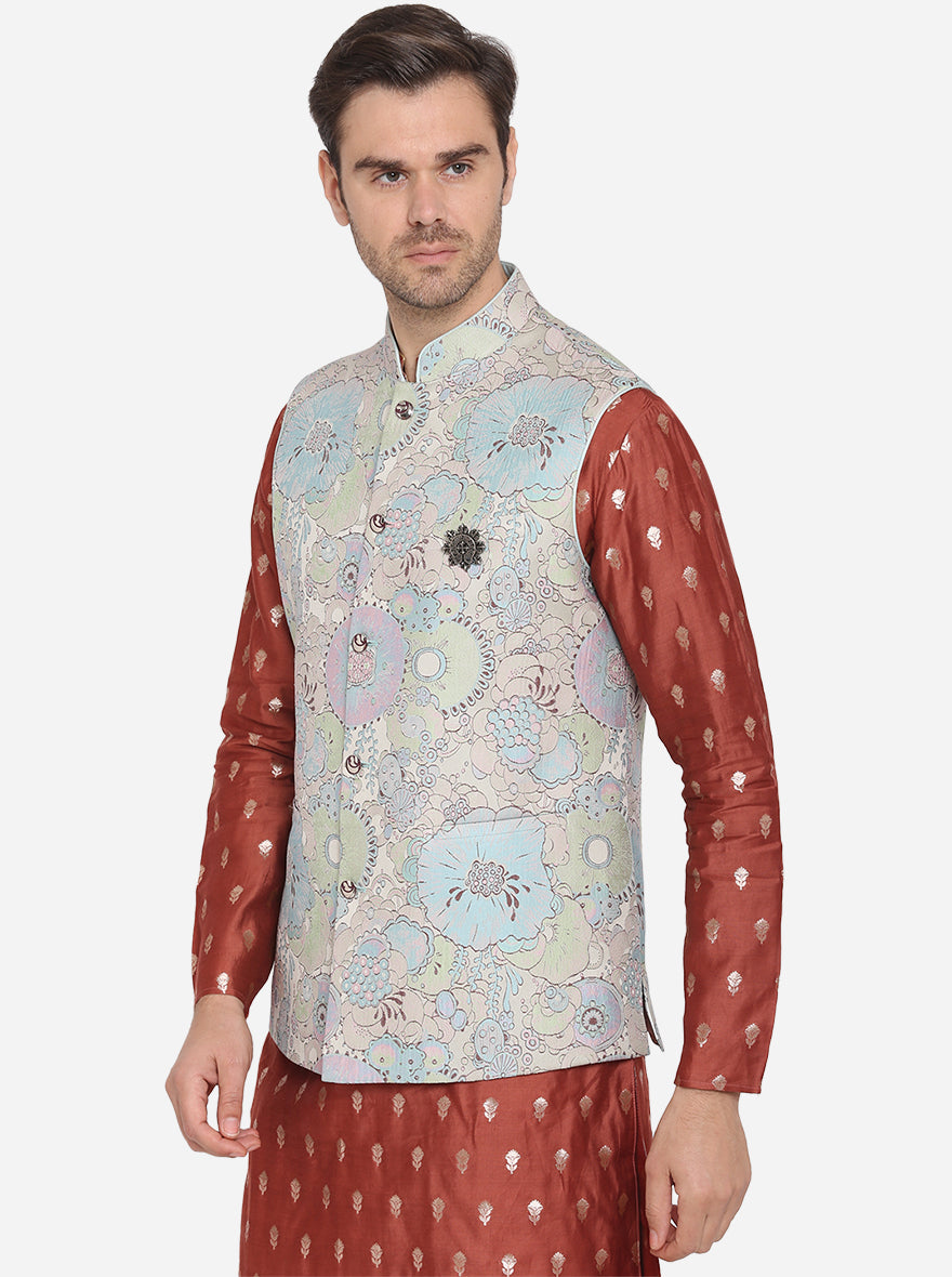 Multicolor Bandhgala Jacket | Siddhesh Chauhan