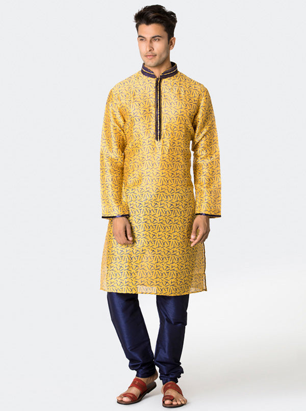 Yellow Printed Kurta Set