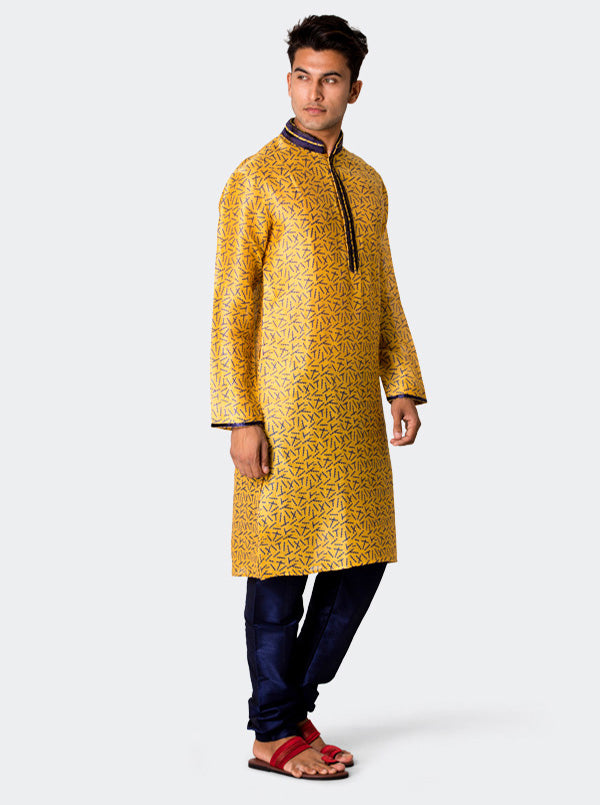 Yellow Printed Kurta Set