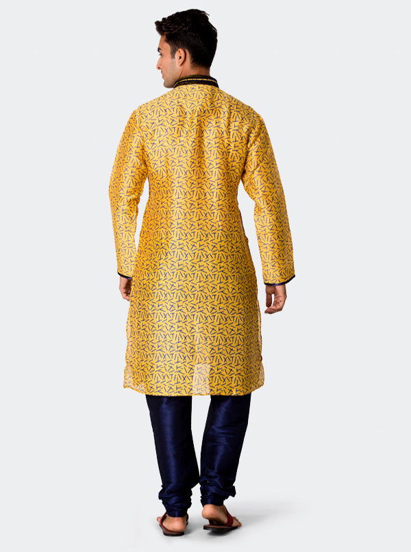 Yellow Printed Kurta Set