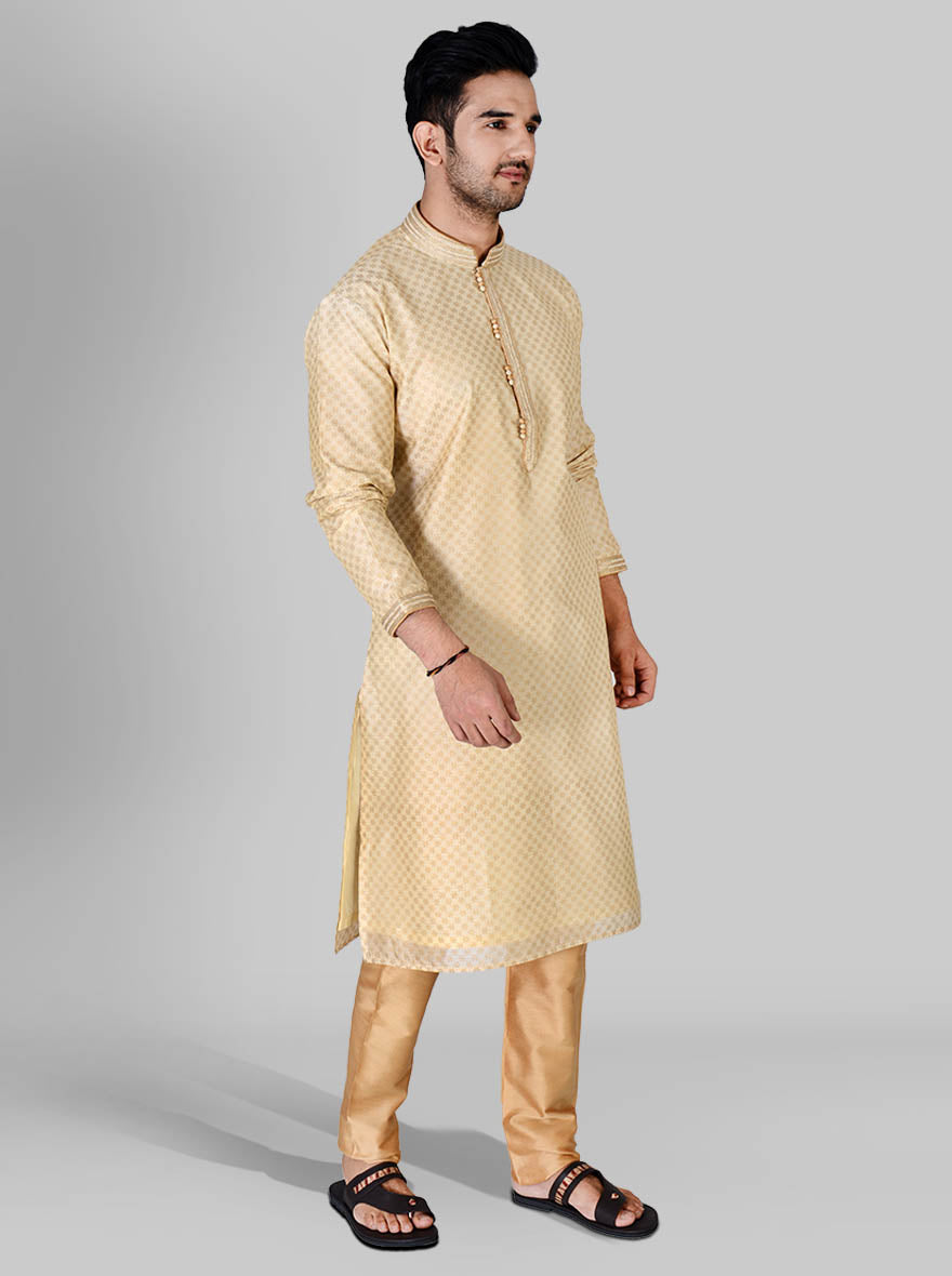 Beige & Light Golden Kurta Set | Azania