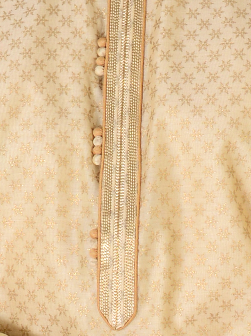 Beige & Light Golden Kurta Set | Azania