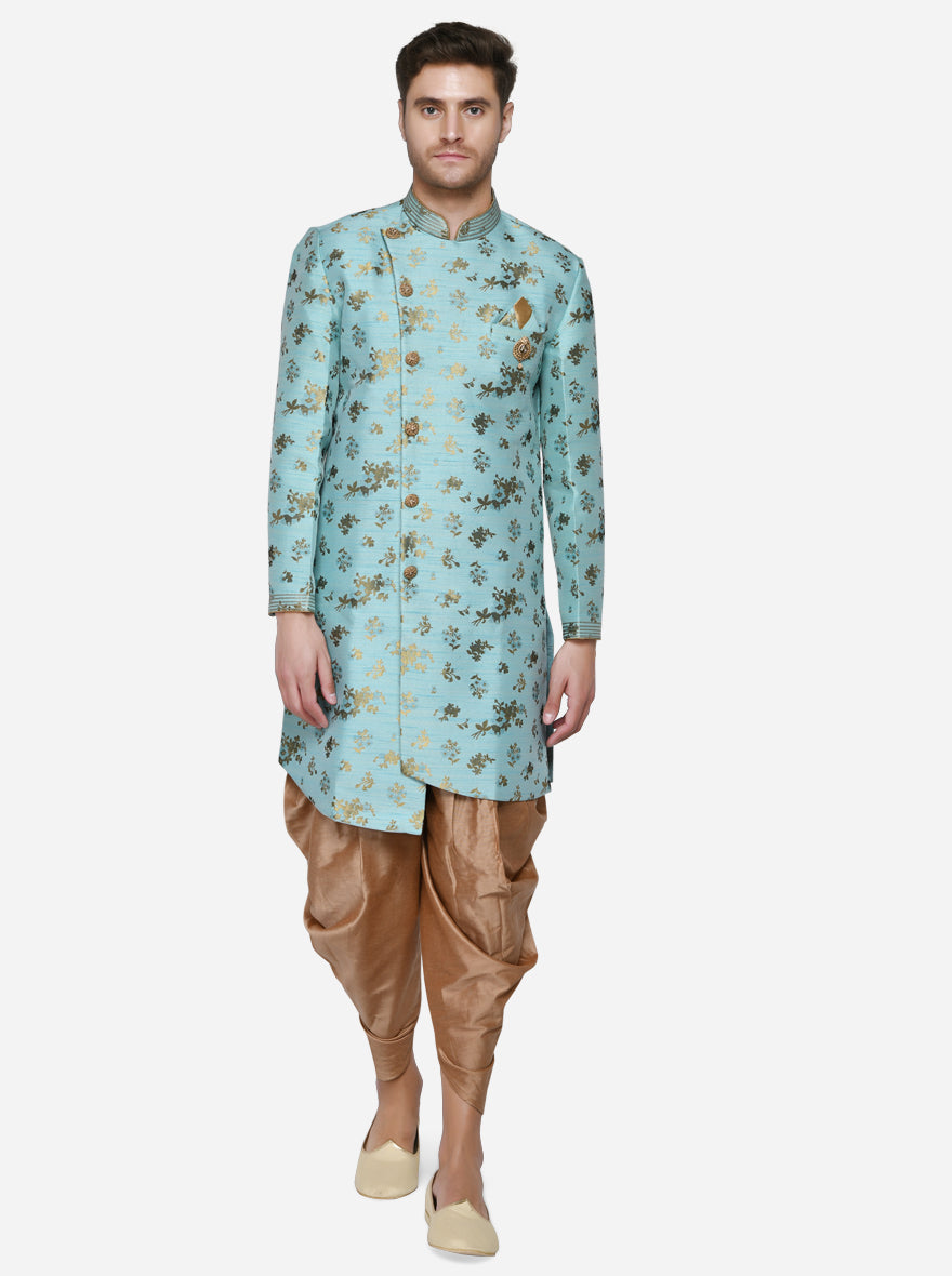 Sea Green Semi Indowestern | Azania