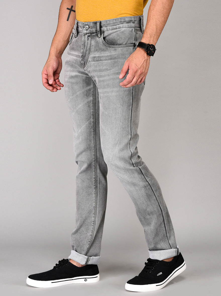 Grey Straight Fit Jeans | JB Sport