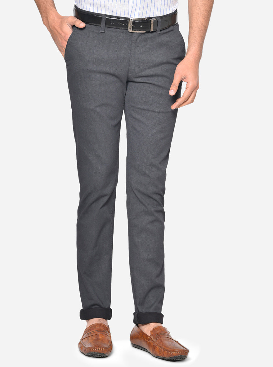 Black Solid Super Slim Fit Casual Trouser | Greenfibre