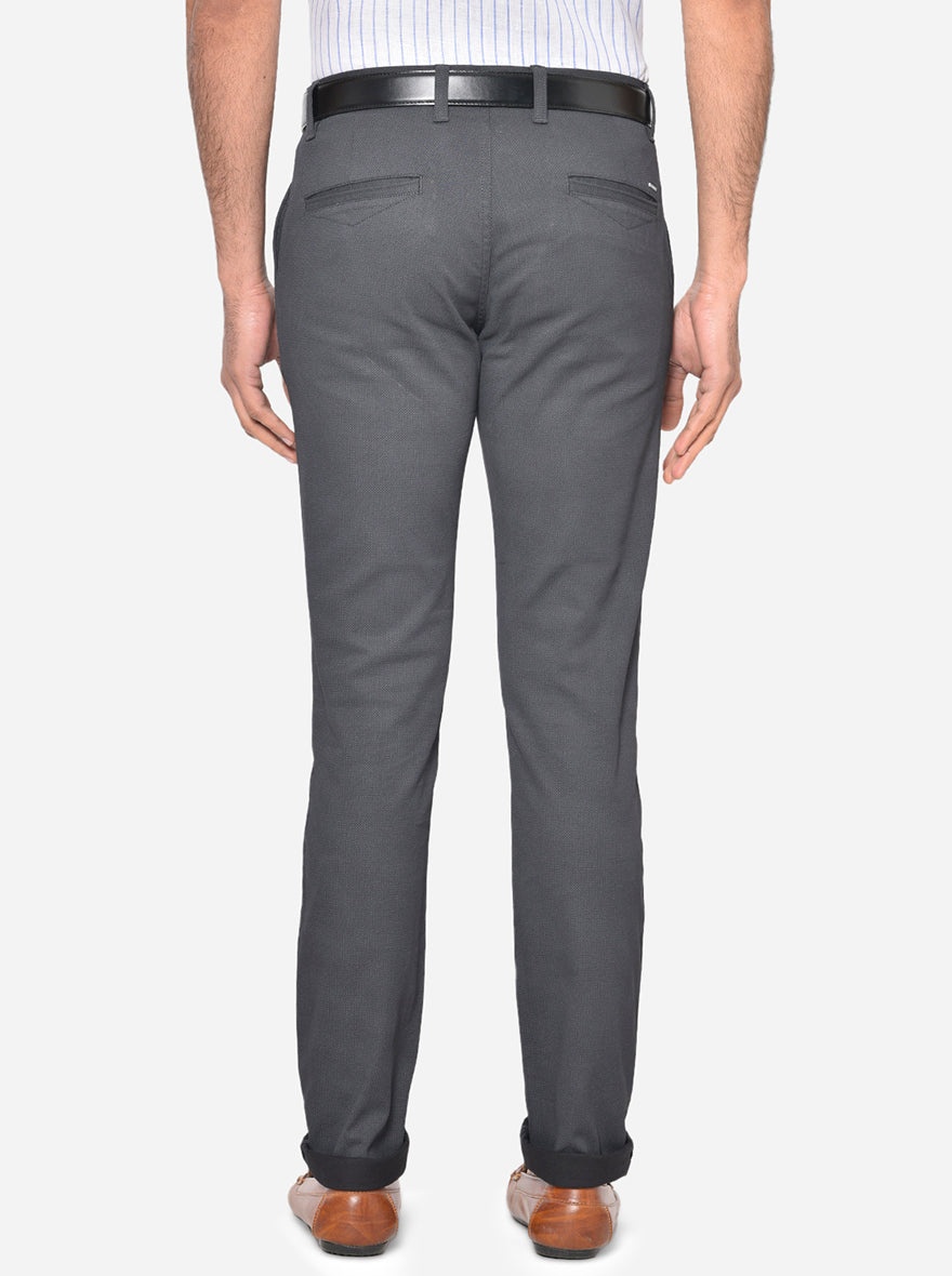 Black Solid Super Slim Fit Casual Trouser | Greenfibre