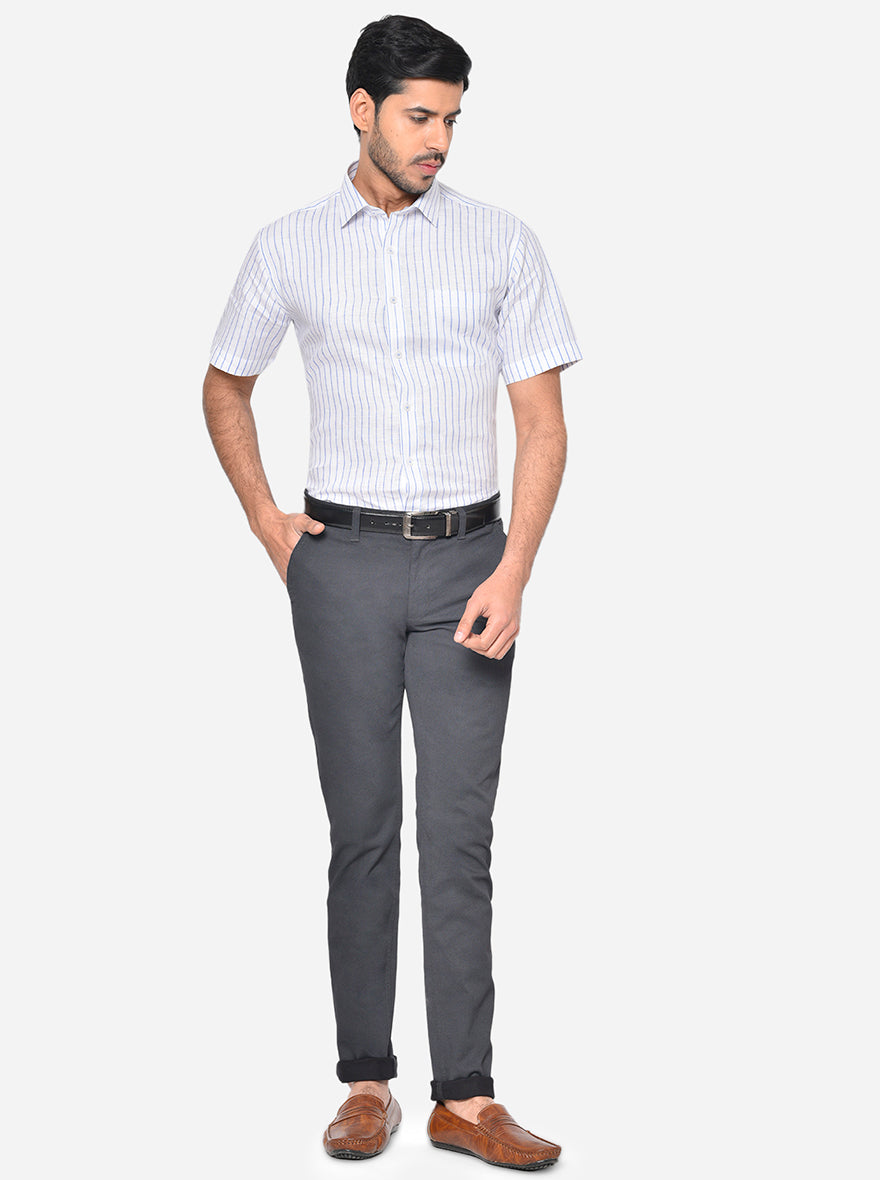 Black Solid Super Slim Fit Casual Trouser | Greenfibre