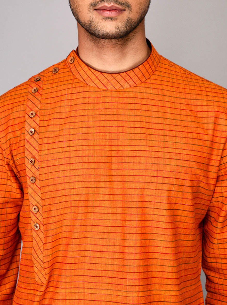 Orange Asymmetric Kurta | Azania
