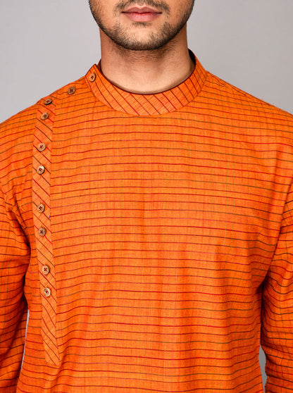 Orange Asymmetric Kurta | Azania