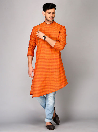 Orange Asymmetric Kurta | Azania