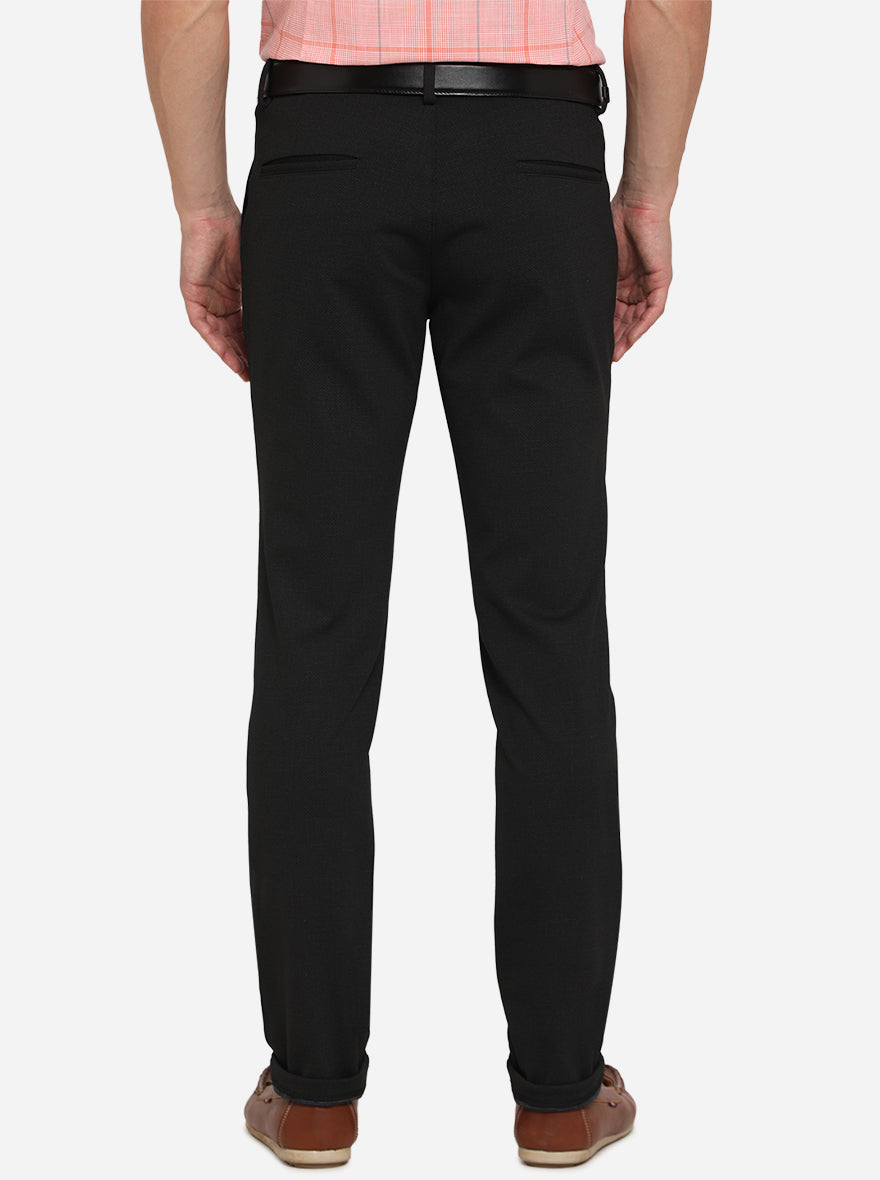 Black Solid Venice Fit Casual Trouser | JadeBlue Sport