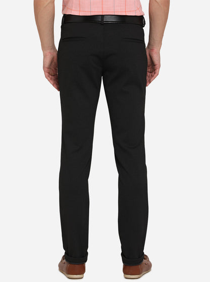 Black Solid Venice Fit Casual Trouser | JadeBlue Sport