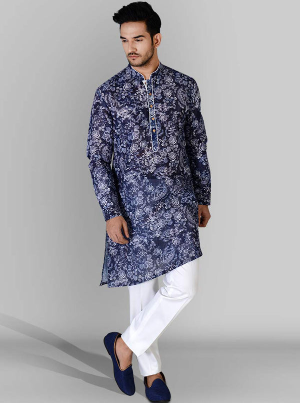 Blue & White Kurta | Azania