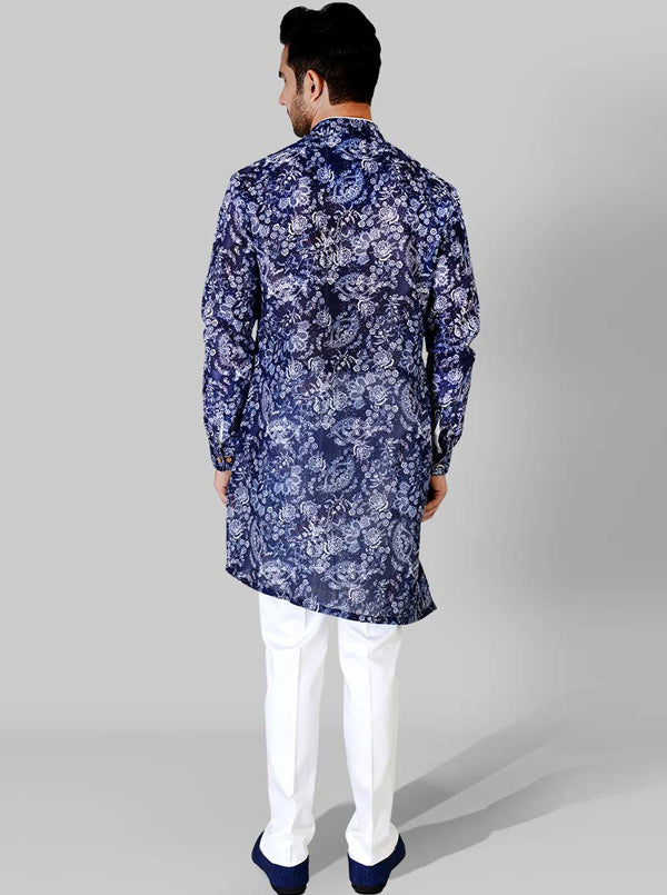 Blue & White Kurta | Azania