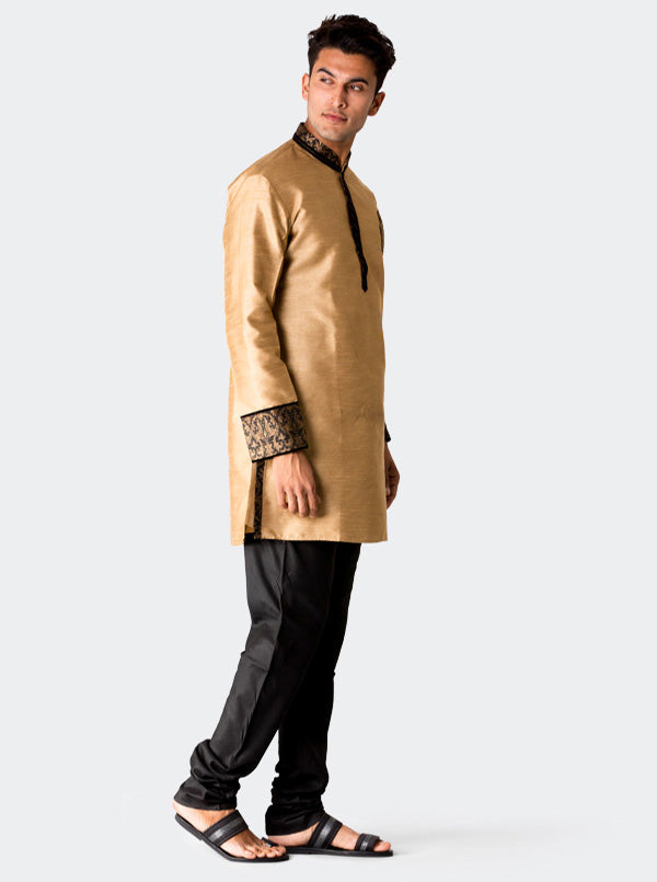 Beige Textured Kurta Set