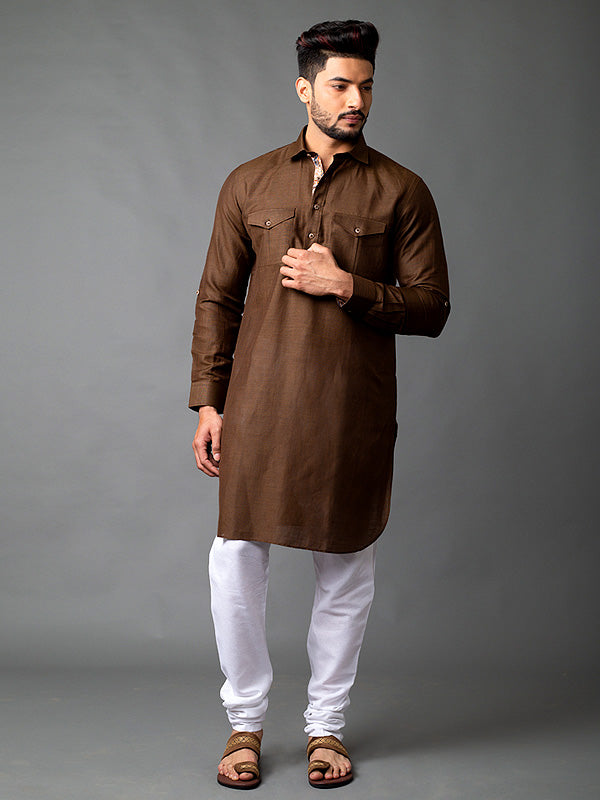 Coffee Brown Pathani Kurta