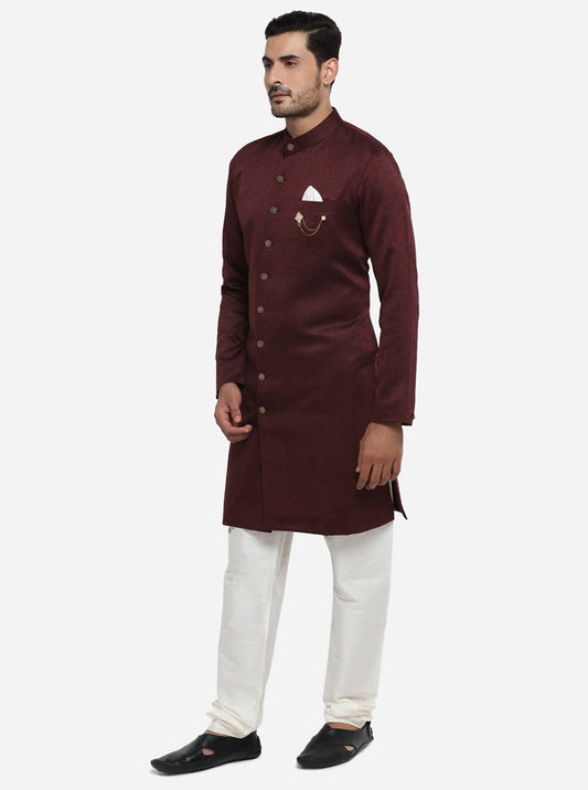 Maroon Semi Indowestern | Azania