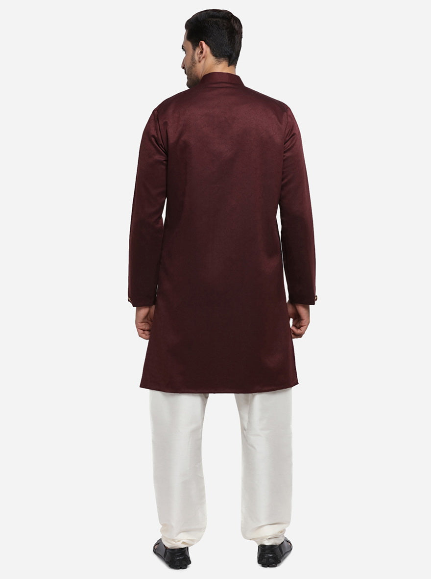 Maroon Semi Indowestern | Azania