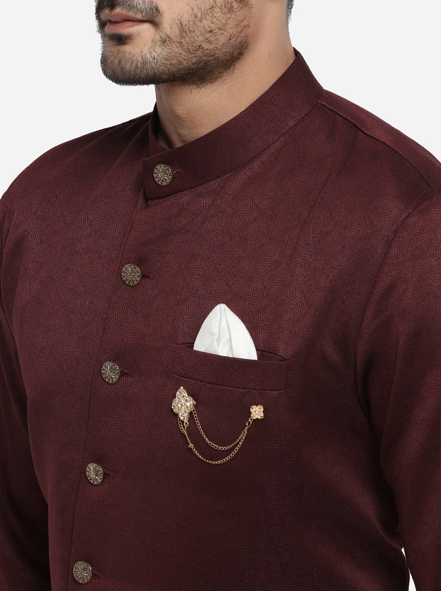 Maroon Semi Indowestern | Azania