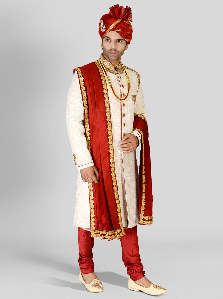 Cream Sherwani | Azania