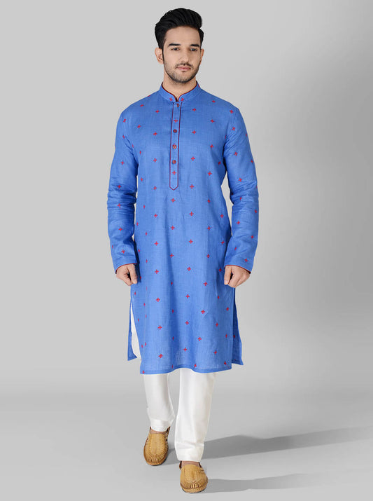 Light Cobal Blue Kurta Set | TULA